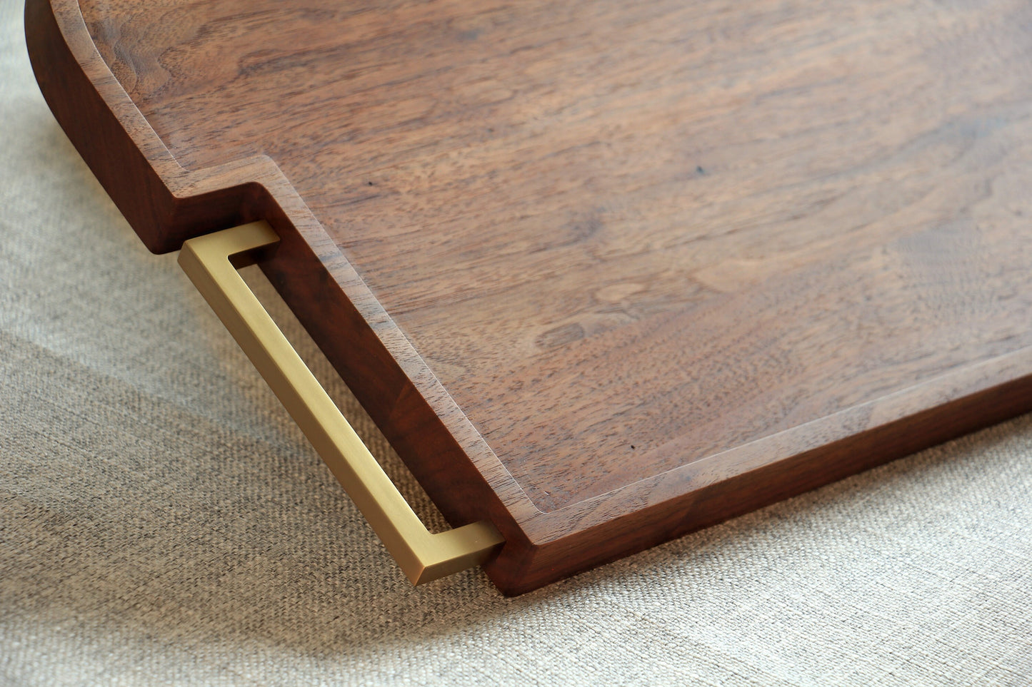 Personalized Walnut Charcuterie Board with Display Stands - Curved Angles Studio
