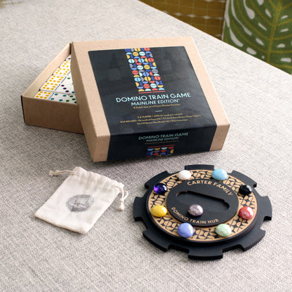 Mainline™ Mexican Train Game – Personalized Hub + Dominoes Only
