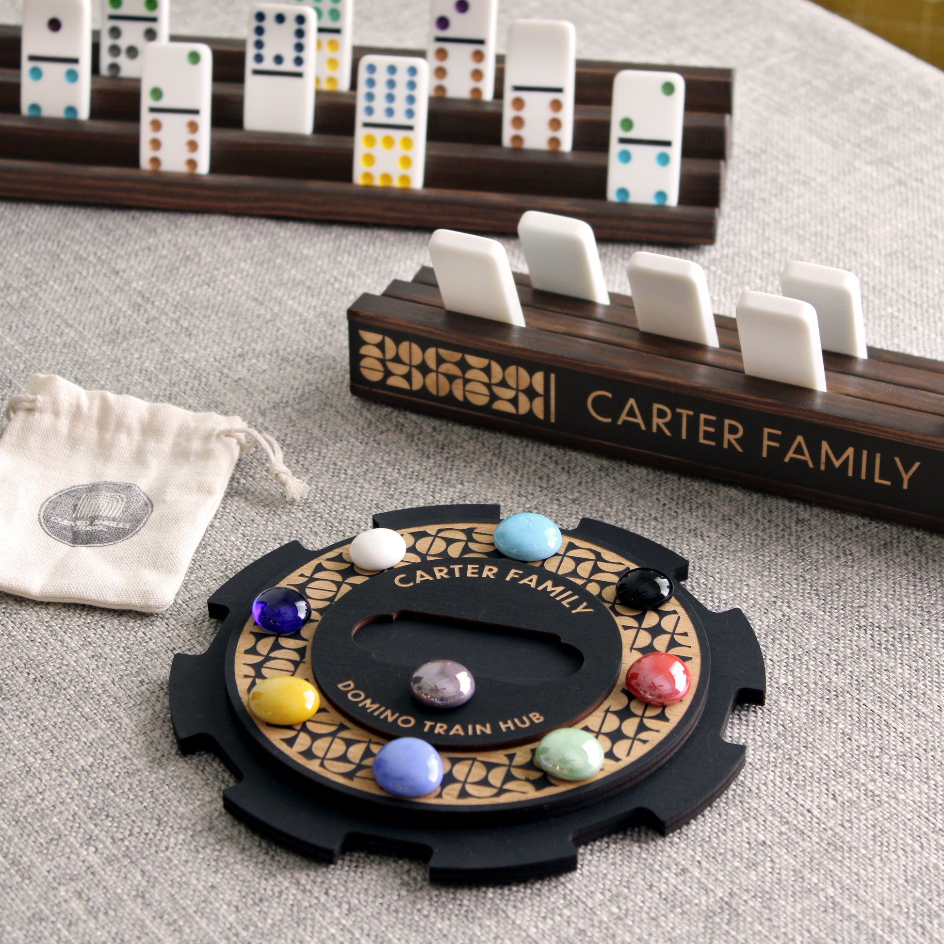 Personalized Mexican Train Domino Hub ONLY - Curved Angles Studio