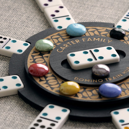 Personalized Mexican Train Domino Hub ONLY - Curved Angles Studio