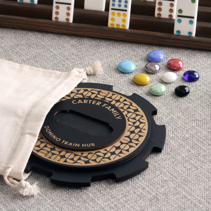 Personalized Mexican Train Domino Hub ONLY - Curved Angles Studio