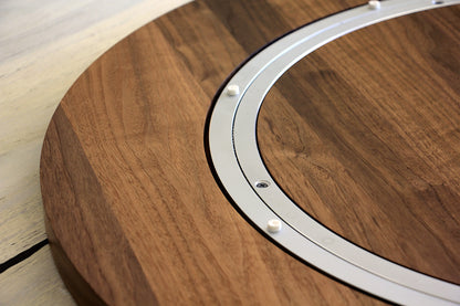 Handcrafted All - Walnut Lazy Susan – Elegant Dining Centerpiece - Curved Angles Studio