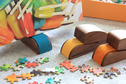 Personalized Wooden Puzzle Box Lid Stand – Premium Walnut Design