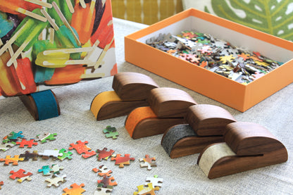 Personalized Wooden Puzzle Box Lid Stand – Premium Walnut Design