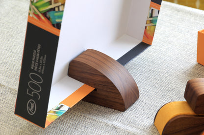 Personalized Wooden Puzzle Box Lid Stand – Premium Walnut Design
