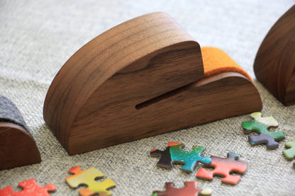 Personalized Wooden Puzzle Box Lid Stand – Premium Walnut Design