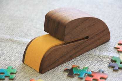 Personalized Wooden Puzzle Box Lid Stand – Premium Walnut Design