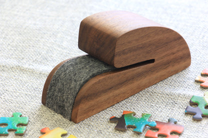 Personalized Wooden Puzzle Box Lid Stand – Premium Walnut Design