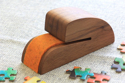 Personalized Wooden Puzzle Box Lid Stand – Premium Walnut Design