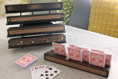 Handmade Wooden Playing Card Holders – Set of 2 - Curved Angles Studio