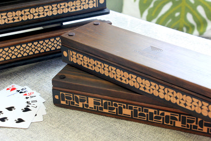 Handmade Wooden Playing Card Holders – Set of 2 - Curved Angles Studio