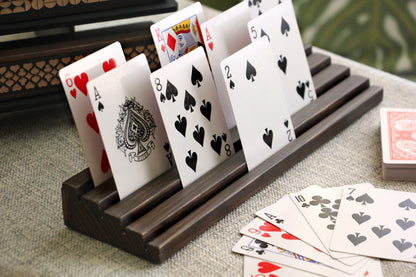 Handmade Wooden Playing Card Holders – Set of 2 - Curved Angles Studio