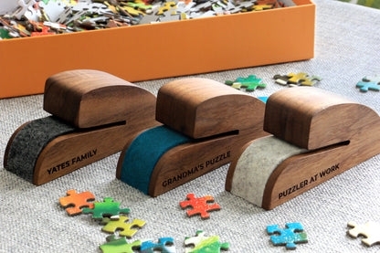 Personalized Wooden Puzzle Box Lid Stand – Premium Walnut Design