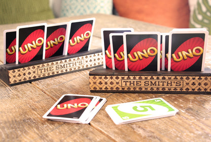 Personalized Playing Card Holders - Set of 2 - Curved Angles Studio