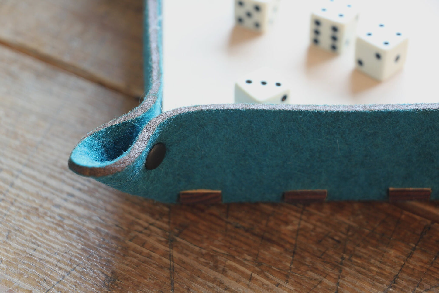 Felt Dice Cup and Tray Set Yahtzee