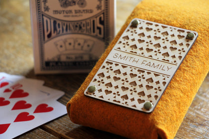 Personalized Playing Card Felt Case - Curved Angles Studio