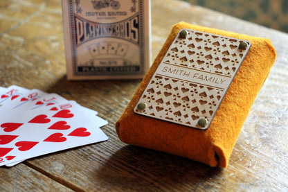 Personalized Playing Card Felt Case - Curved Angles Studio