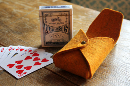 Personalized Playing Card Felt Case - Curved Angles Studio