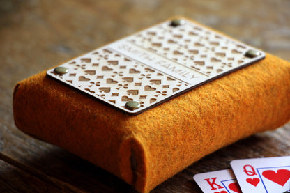 Personalized Playing Card Felt Case - Curved Angles Studio