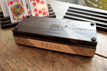 Personalized Playing Card Holders - Set of 2 - Curved Angles Studio