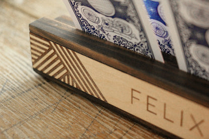 Personalized Playing Card Holders - Set of 2 - Curved Angles Studio