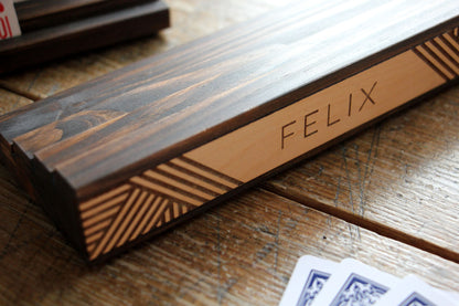 Personalized Playing Card Holders - Set of 2 - Curved Angles Studio