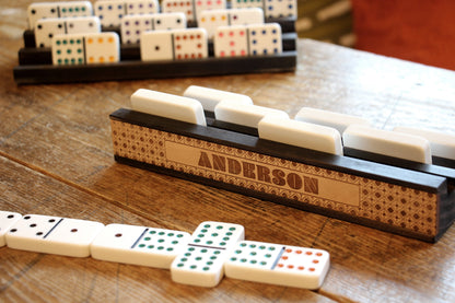 Personalized Wooden Domino & Rummikub Tile Holders – Set of 2 - Curved Angles Studio