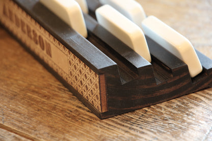 Personalized Wooden Domino & Rummikub Tile Holders – Set of 2 - Curved Angles Studio