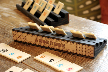Personalized Wooden Domino & Rummikub Tile Holders – Set of 2 - Curved Angles Studio