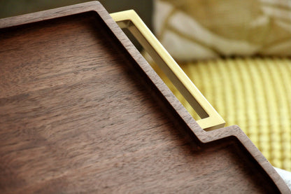 Personalized Walnut Charcuterie Board with Display Stands - Curved Angles Studio